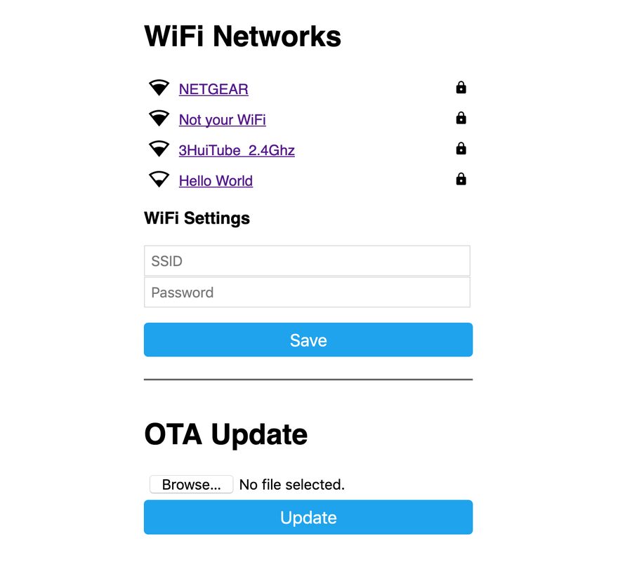 Λίστα WiFi δικτύων στο Captive Portal