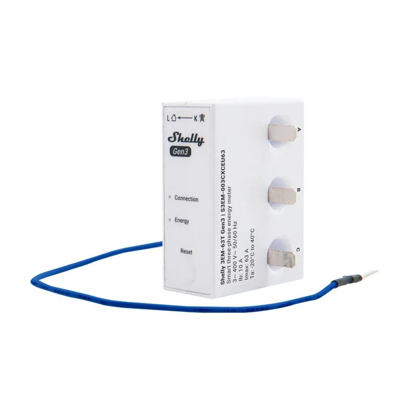 Shelly 3EM-63T Gen3 — three-phase WiFi energy meter